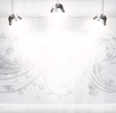 çiçek antika arka plan boş mağazası.