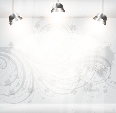 çiçek antika arka plan boş mağazası.