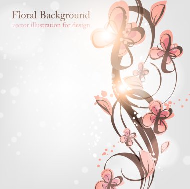 el ile tebrik vektör kartı retro tasarım çiçek, çiçek arka plan çekilmiş