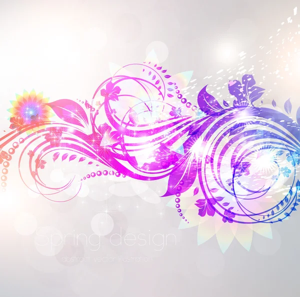 Diseño de fondo floral con adorno de flores para banner de verano. Vector — Vector de stock