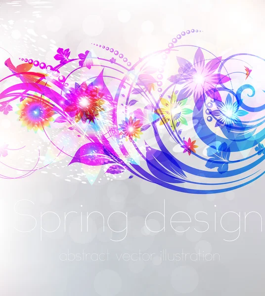 Florales Hintergrunddesign mit Blumenschmuck für Sommerbanner. Vektor — Stockvektor