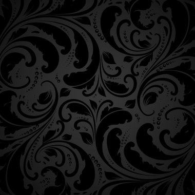 çiçek desenli duvar kağıdı tasarımı, siyah için dikişsiz çiçek arka plan.