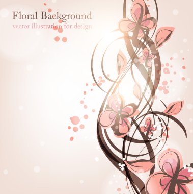 el ile tebrik vektör kartı retro tasarım çiçek, çiçek arka plan çekilmiş