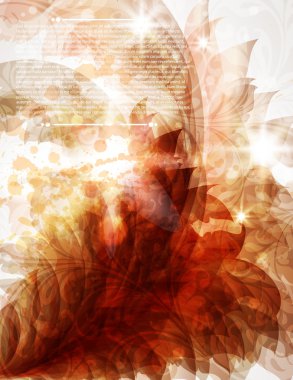 antika arka plan tasarımı için yapraklar ve çiçekler