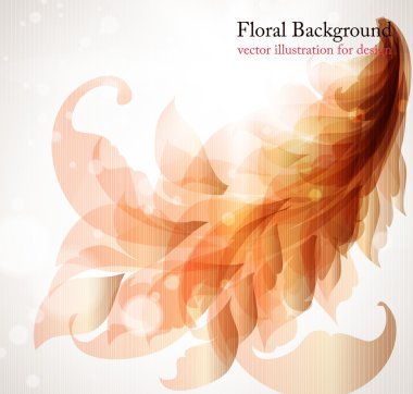 antika arka plan tasarımı için yapraklar ve çiçekler