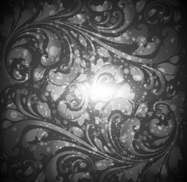 çiçek desenli duvar kağıdı tasarımı, siyah için dikişsiz çiçek arka plan.