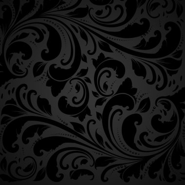 çiçek desenli duvar kağıdı tasarımı, siyah için dikişsiz çiçek arka plan.