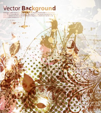 retro tasarım yaz retro kartı ile çiçek çiçek süsleme ile. vektör