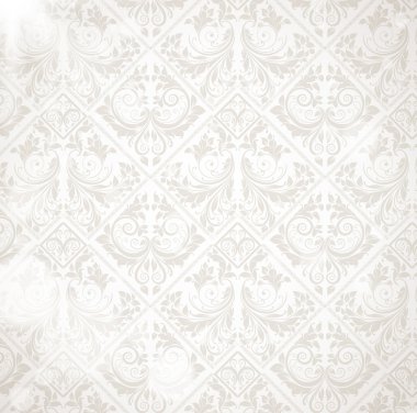 kesintisiz beyaz damask duvar kağıdı