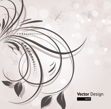 el ile tebrik vektör kartı retro tasarım çiçek, çiçek arka plan çekilmiş