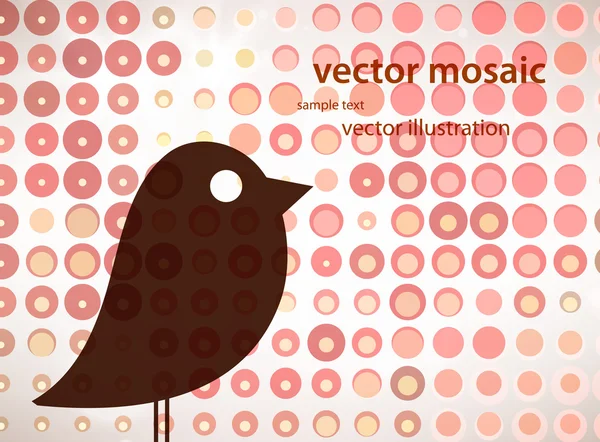 Fundo círculo abstrato com pássaros, ilustração vetorial — Vetor de Stock