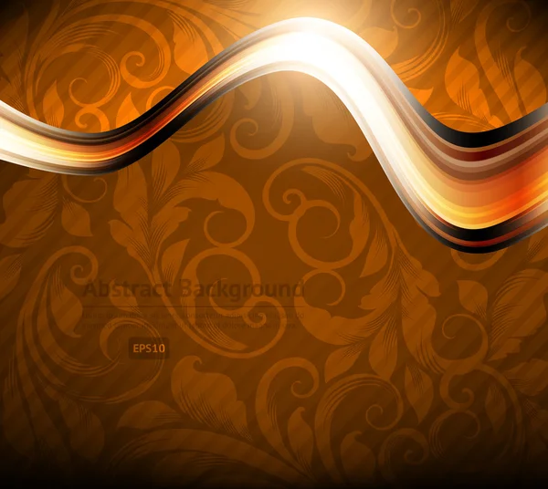 Diseño de abstracción de línea vectorial contra fondo naranja — Vector de stock