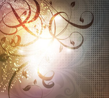 el ile tebrik vektör kartı retro tasarım çiçek, çiçek arka plan çekilmiş