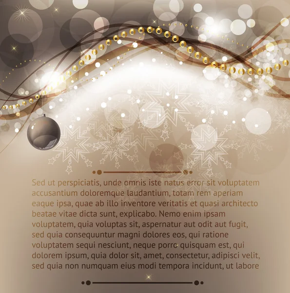 Fondo de Navidad elegante con adornos — Vector de stock