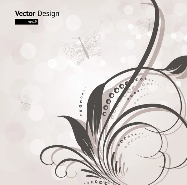 Vector vintage fundo floral para design retro —  Vetores de Stock