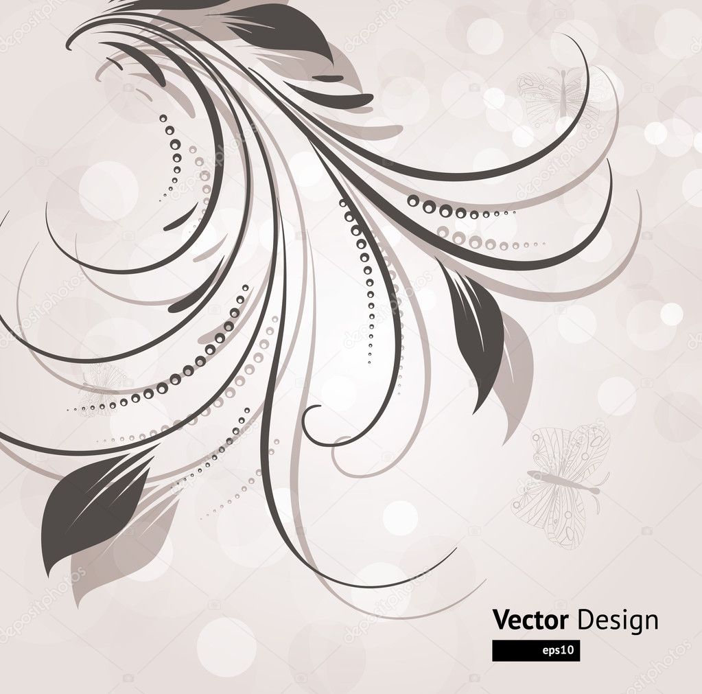 Vector vintage floral background for retro design
