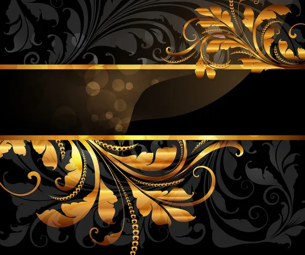 çiçek süsleme altın çerçeveli yapraklar ve çiçekler için retro tasarım