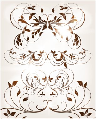 vektör seti: kaligrafik tasarım elemanları ve sayfa dekorasyonu