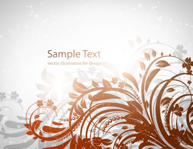 el ile tebrik vektör kartı retro tasarım çiçek, çiçek arka plan çekilmiş