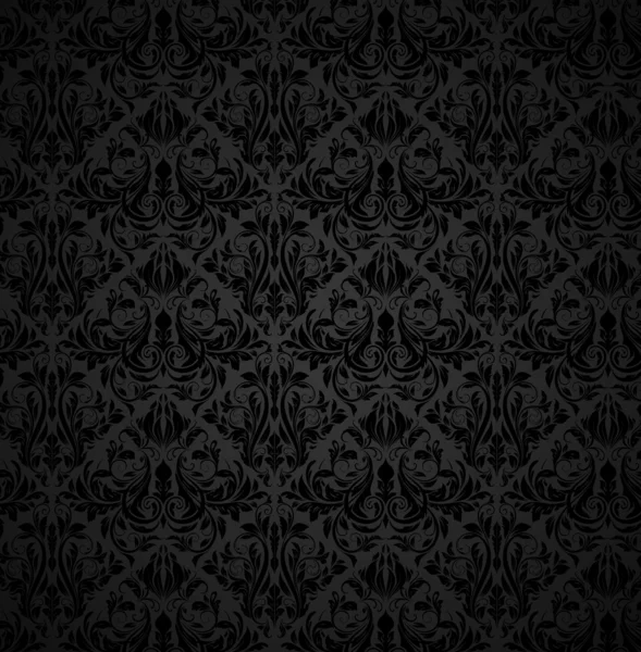 Naadloze floral achtergrond met veldboeket patroon voor wallpaper design, zwart. — Stockvector