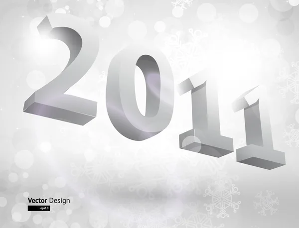 Tarjeta 3D de Año Nuevo 2011 con luz de fondo y lugar para su texto — Vector de stock
