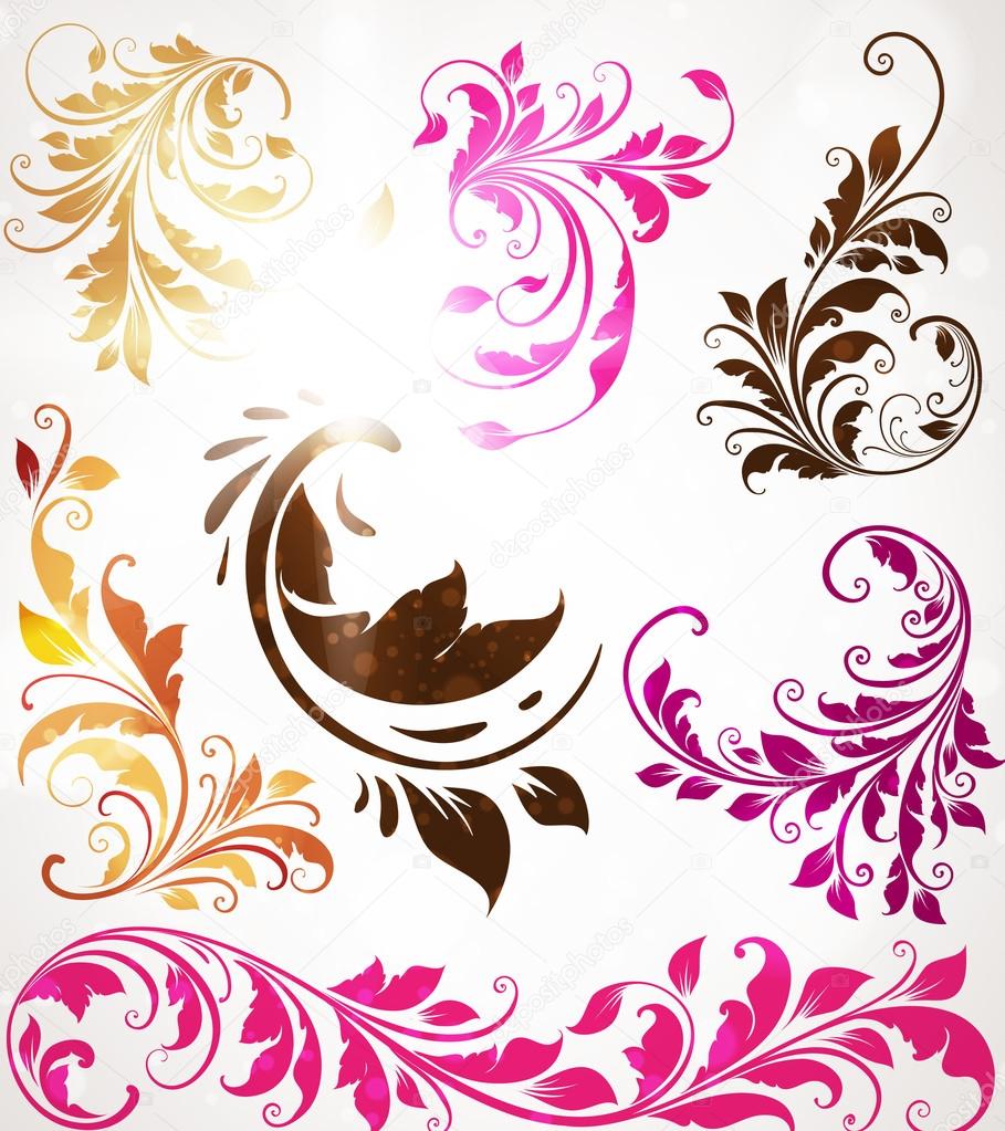 Hand Drawn floral background with flowers, greeting vector card for retro design