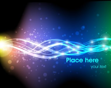 Koyu arkaplana karşı vektör çizgisi soyutlama tasarımı