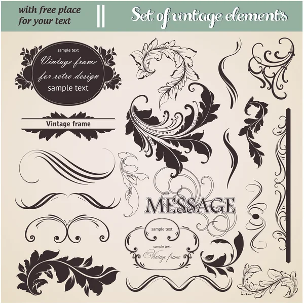 Set vectoriel : éléments de design calligraphique et décoration de page — Image vectorielle