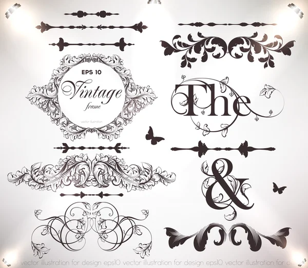 Set vectoriel : éléments de design calligraphique et décoration de page — Image vectorielle