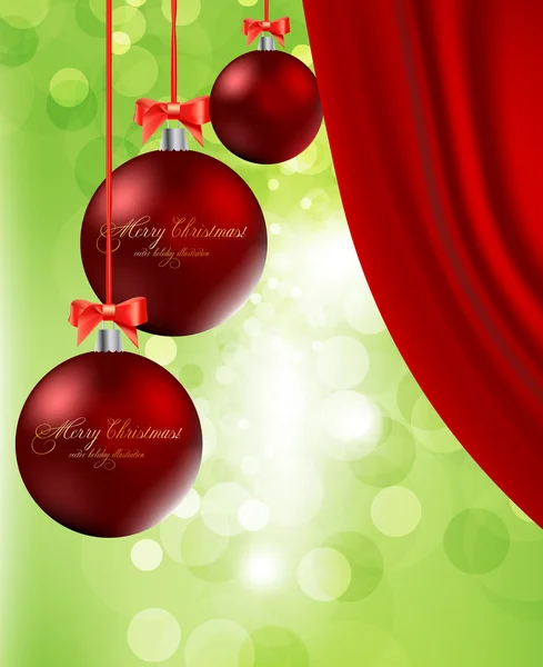 Elegante sfondo natalizio con bagattelle — Vettoriale Stock