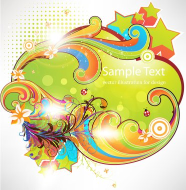 Grunge tasarım yaz çiçek arka plan