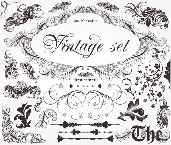 Set vectoriel : éléments de design calligraphique et décoration de page — Image vectorielle