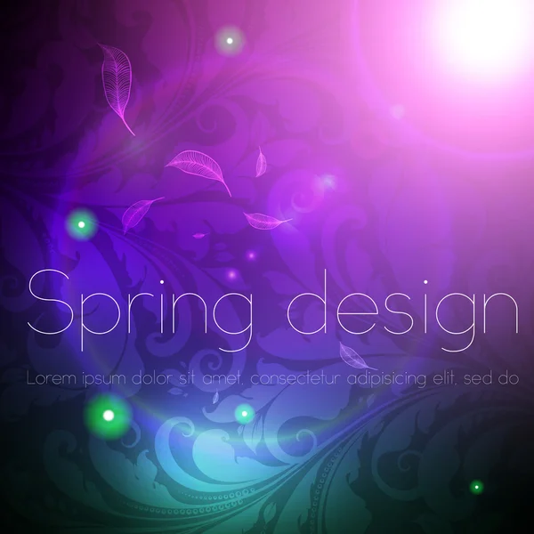 Abstract vector kleurrijke helder Lente of zomer floral achtergrond met bloemen voor ontwerp — Stockvector