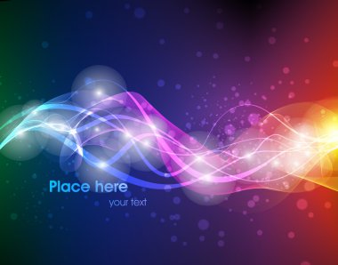 Koyu arkaplana karşı vektör çizgisi soyutlama tasarımı