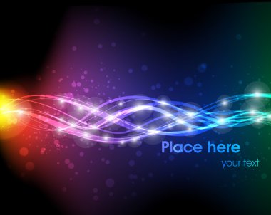 Koyu arkaplana karşı vektör çizgisi soyutlama tasarımı