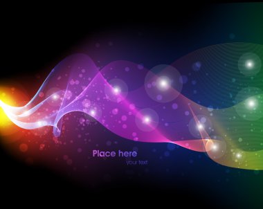 Koyu arkaplana karşı vektör çizgisi soyutlama tasarımı