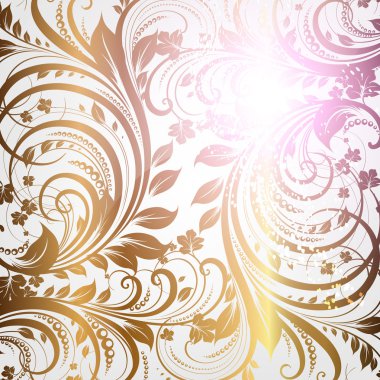 Dikişsiz duvar kağıdı deseni altın, vektör