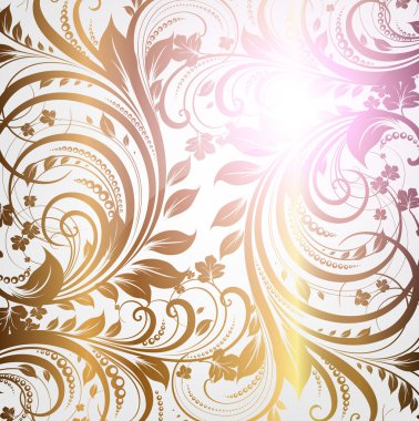 Dikişsiz duvar kağıdı deseni altın, vektör