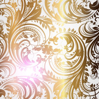 Dikişsiz duvar kağıdı deseni altın, vektör
