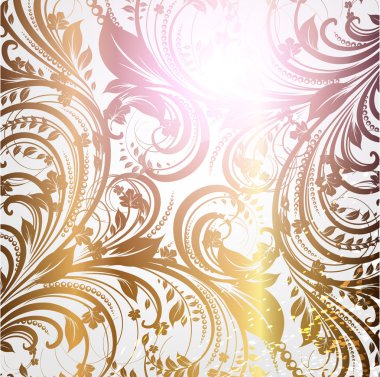 Dikişsiz duvar kağıdı deseni altın, vektör