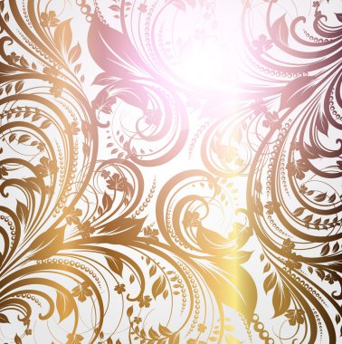 Dikişsiz duvar kağıdı deseni altın, vektör