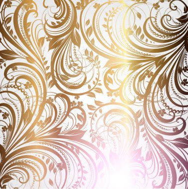 Dikişsiz duvar kağıdı deseni altın, vektör