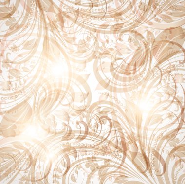 kahverengi kesintisiz wallpaper ile çiçek süsleme ile yapraklar ve çiçekler için vintage design