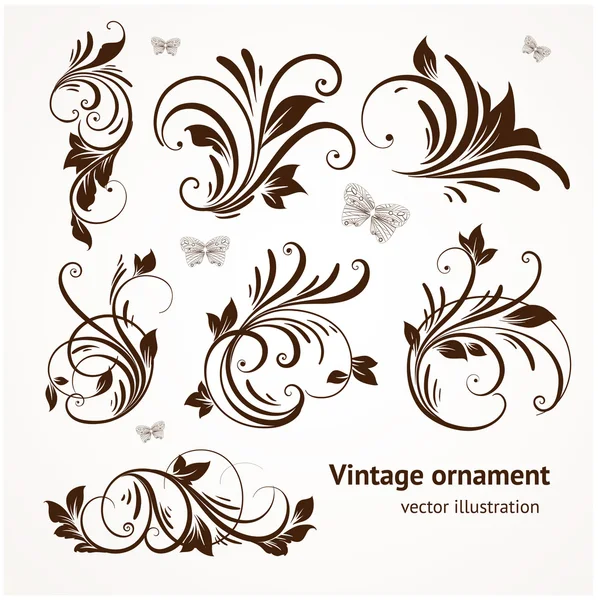 Set vectoriel : éléments de design calligraphique et décoration de page — Image vectorielle