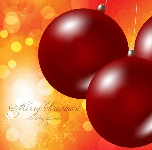 Elegant christmas background with baubles — Stock Vector