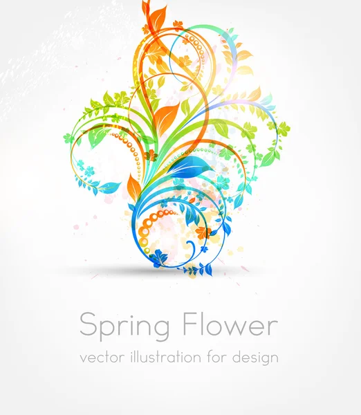 Hand getekend floral achtergrond met bloemen, wenskaarten vector kaart voor retro design — Stockvector