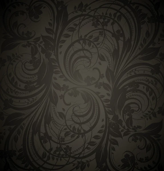 Fondo floral sin costuras con patrón de flores para el diseño del papel pintado, negro — Vector de stock