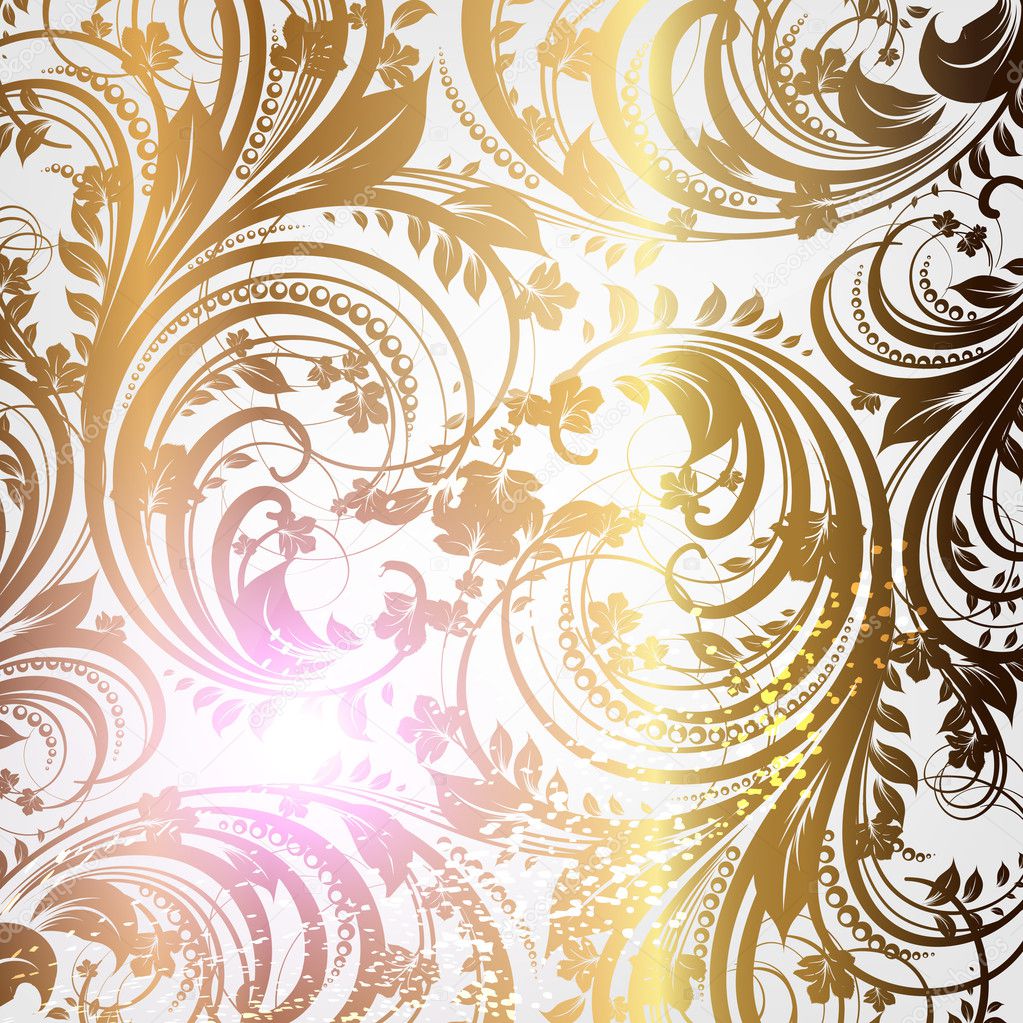 Seamless wallpaper pattern gold, vector