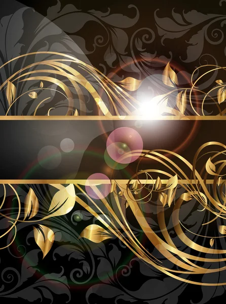 Banner dorado negro de verano — Vector de stock