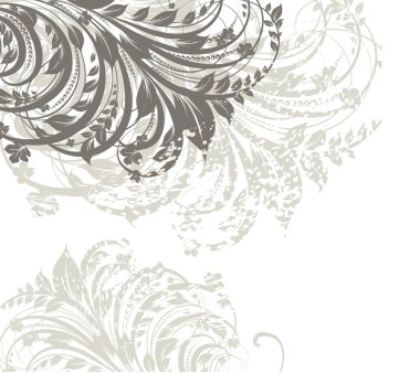 el ile tebrik vektör kartı retro tasarım çiçek, çiçek arka plan çekilmiş